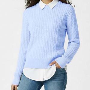 Pull en maille pour femme à col rond, couleur unie, en fil doux, respirant, pour usage quotidien, collection automne 2026 - Product Image 3