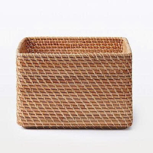 High Quality Handcrafted Natural Rattan <b>Storage</b> Basket with Handles Decorative Organizer <b>Bin</b> <b>for</b> Home Hotel Restaurant Decor - Product Image 5