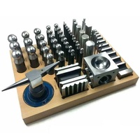 JIPSY Juego de 56 piezas de bloques de abocardado y punzones de acero con base de madera, herramientas para joyeros