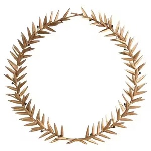 Golden Color Metal Wire Olive Wreath Wall Hanging Indoor <b>Christmas</b> Decoration Traditional Style Ornament Wreath Garland - Product Image 1