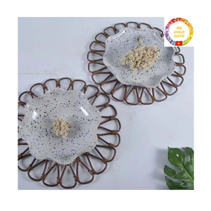 Round Rattan Placemat | Natural Handmade Woven Charger <b>Plate</b> | Restaurant Tableware OEM - Product Image 4