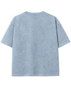 T-shirt graphique anime bleu clair personnalisé pour homme, en coton, coupe oversize, streetwear, imprimé, décontracté, été, logo personnalisé, fabricant OEM - Product Image 2