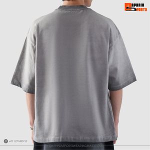 T-shirt gris streetwear pour homme, coupe ample, imprimé graphique, style décontracté, manches courtes, vintage, unisexe, très tendance - Product Image 2