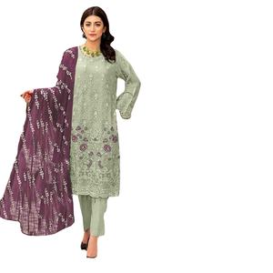 Nuevo traje pakistaní con bordado de Georgette cosido a mano Stanton Bottom Organza bordado Dupatta para la colección de ropa de fiesta - Product Image 1
