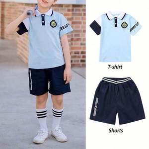 Uniforme Escolar de Verano para Niños, Camiseta Polo con Bloques de Color, Ropa Escolar Personalizada para Estudiantes de Jardín de Infancia y Primaria - Product Image 5