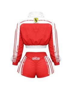 2026 Women's 2-Piece Street Sportswear Set Full-Sleeve T-Shirt and <b>Knee</b>-Length Shorts Breathable Non-Pilling - Product Image 4