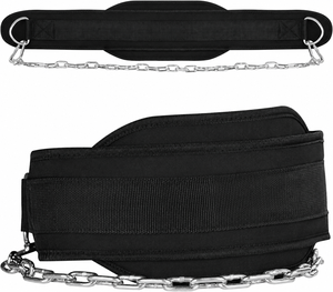 Heavy Duty Weighted Dip <b>Belt</b> With Steel <b>Chain</b> Neoprene Pull Up Weightlifting <b>Belt</b> For Gym Strength Training Workout Men Women - Product Image 1