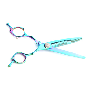 Ciseaux de coiffure professionnels courbés verts pour la mise en forme des cheveux, manche en acier inoxydable de haute qualité - Product Image 3