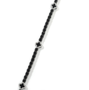 Classic 925 Silver Tennis Bracelet With Round Brilliant Cut Black Diamonds Prong Set Unisex Everyday Wear - Product Image 3