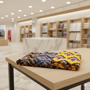 Tissu en coton peigné tissé léger, respirant, écologique, imprimé multicolore, thème pour vêtements et robes de filles - Product Image 3