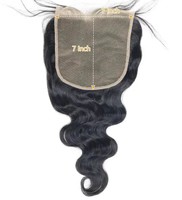 7x7 HD Lace Closure Rambut Asli India Warna Hitam Alami Single Drawn Remy Hair Closure