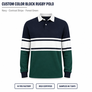 Camiseta de Rugby Personalizada para Hombre, Camiseta Polo a Rayas Personalizada de Manga Larga de Algodón - Product Image 2