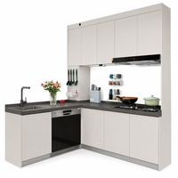 Meubles de cuisine de luxe italiens minimalistes sur mesure en bois massif écologique, modernes, sans poignées, blanc mat, modulaires pour toute la maison