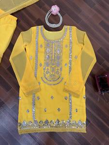 Wholesale Ramdev Trading Fashionable New Designer Indian Pakistani Ethnic Women's Modern Heavy Chinon Silk Kurta / <b>Kurti</b> - Product Image 6
