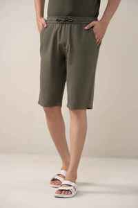 Wholesale Knitted Casual <b>Canvas</b> Breathable Eco-Friendly OEM Service Solid Color Custom Pattern <b>Plain</b> 100% Cotton Gym Shorts Men - Product Image 2