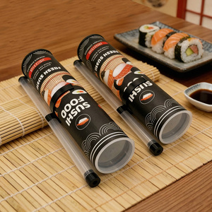 Vente en gros de contenants à sushi biodégradables et écologiques en papier kraft, taille personnalisée, boîte tube imprimée en quatre couleurs - Product Image 1
