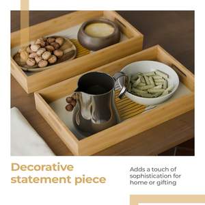 Decorative <b>with</b> Sun Motif Premium MDF Multipurpose Trays for Kitchen Dining Large Medium <b>Small</b> - Product Image 3