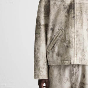 Oversized Vintage Denim Wash <b>Jacket</b> for Men Custom Men's Vintage <b>Zip</b>-<b>up</b> Worker <b>Jacket</b> Outdoor Twill <b>Jacket</b> - Product Image 4