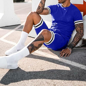 Men Casual <b>Set</b> Manufacturer 2 Piece Cotton T Shirt Cargo Shorts Summer OEM ODM Bulk Supply - Product Image 3