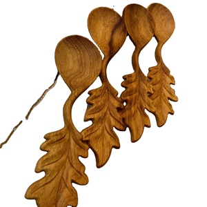 Vietnam Handmade Scoop Leaf Wooden <b>Spoon</b> Natural Wood Material for Spice Scoop Coffee Tea Kitchen <b>Serving</b> Utensil Decor - Product Image 1