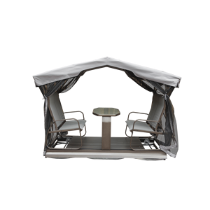 Panca a dondolo retrò in metallo a 4 posti con tettuccio, telaio in alluminio, sedia a dondolo da giardino per esterni L - Product Image 1