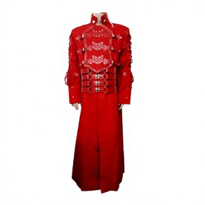 Red-Leather Gothic Breathable Longed Overcoat Steampunk-<b>Jacket</b> <b>Punk</b>-Style Trenched Men Women <b>Jackets</b> Coats - Product Image 1