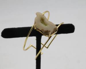 Bracelets manchette Druzy en argent allemand, bracelet manchette ouvert réglable en pierre Druzy, bijoux fantaisie en pierres précieuses pour femme - Product Image 2