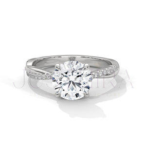 Certified Round Cut Moissanite Diamond <b>Solitaire</b> <b>Ring</b> for Women <b>Silver</b> Gold Rose Gold Options Free Delivery Elegant Fine Jewelry - Product Image 3