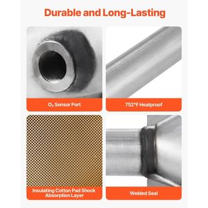 Set di 2 Convertitori Catalitici in Acciaio Inox Compatibili con Jeep Wrangler 4.0L L6 2004-2006, Sostituzione Anteriore e Posteriore OE 645174 - Product Image 5