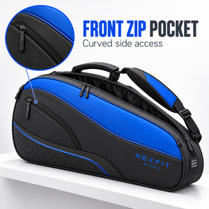 Sac de voyage pour raquette de squash Rexfit Sports personnalisé avec grande ouverture zippée supérieure et poche latérale pour accessoires de sport - Product Image 3