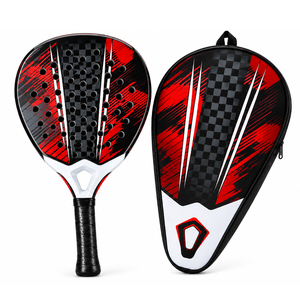 Raquetas de Pádel con Diseño Personalizado, Funda a Juego, Diseño Gráfico, OEM, ODM, Marca Privada, Equipamiento Deportivo Personalizado, Rojo y Negro - Product Image 1