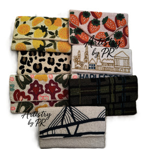 กระเป๋าคลัทช์งานปักลูกปัดหรูหราสำหรับงานกลางคืน กระเป๋าถือดีไซเนอร์ทำมือ งานแต่งงาน งานปาร์ตี้ งานเจ้าสาว คุณภาพสูง ปักลายอย่างดี พกพาสะดวก ทำจากผ้าไหม - Product Image 6