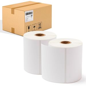 Carta termica diretta bianca Confezione 4720 da 4X5 pollici Etichette di spedizione con anima da 1 pollice per codice a barre stampante termica - Product Image 1