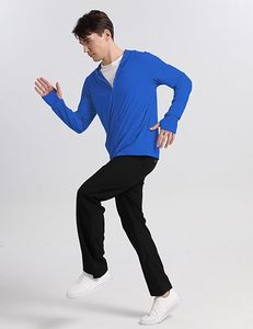 Sweat-shirt de sport pour homme à manches longues et demi-zip, haut de sport respirant pour le fitness, le jogging et la course à pied, compression, 100% polyester - Product Image 6