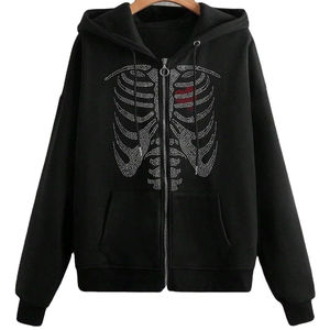 Sudadera con Capucha de Invierno para Mujer, Mezcla de Poliéster/Algodón, Transpirable, Estilo Urbano, Casual, de Lujo, con Pedrería, de la Mejor Calidad - Product Image 1