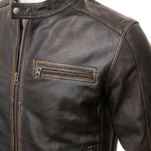 Chaqueta de Motero Personalizable para Hombre, de Cuero Vacuno Vintage, Transpirable, Impermeable, Resistente al Viento, Estilo Urbano, Hecha en Sialkot, Pakistán - Product Image 4