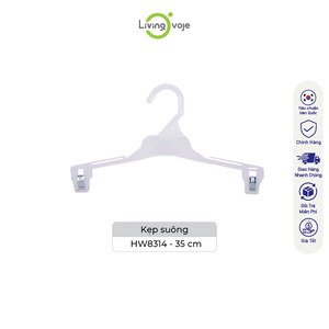 SB TECH Paquete de 10 Perchas para Ropa de Plástico PP de 35 cm, Resistentes, con Pinzas, Diseño Delgado, Organizador de Armario Moderno - Product Image 1