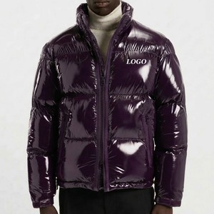 Chaqueta Acolchada Exclusiva para Hombre, Color Morado Oscuro Brillante, con Aislamiento Térmico, Cierre Frontal con Cremallera, Chaqueta de Invierno Premium - Product Image 1
