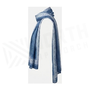 NORTH APPROACH Women's Long <b>Silk</b> Scarf Blue Paisley Print Elegant Multi-Functional Fashion Accessory All Seasons - Product Image 3