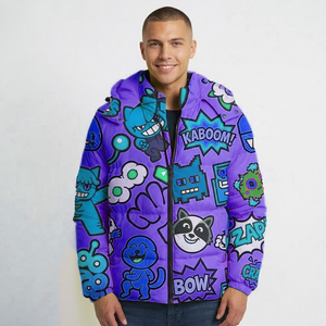 Chaqueta de Plumón Personalizada con Cuello Alto, Cortavientos, para Exteriores, Tallas Grandes, de Alta Calidad para Hombre - Product Image 4