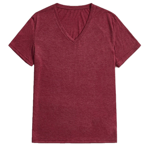 Camisetas de cuello en V personalizadas para hombre, estilo streetwear, ligeras, de algodón, casuales, de secado rápido. - Product Image 1