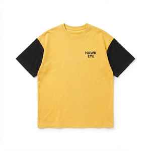 Camiseta Oversize para Mujer con Bloques de Color Amarillo y Negro, Manga Corta, Cuello Redondo, Ajuste Holgado, 100% Algodón Transpirable, Ideal para Primavera y Verano - Product Image 6