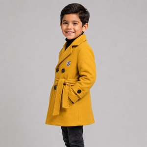 Manteau en laine pour enfants du collège à prix abordable, design élégant, tissu en toile de haute qualité, service OEM en gros personnalisable, marque sur mesure - Product Image 6