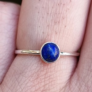 <b>Lapis</b> <b>Lazuli</b> <b>Ring</b> 925 Sterling Silver Handmade Boho Statement Promise Jewelry for Women Natural Round Shape Gemstone Jewelry - Product Image 4
