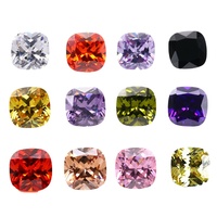 En stock – Pierres CZ à taille spéciale, forme coussin, taille feu d'artifice, couleur rose violet, zircone cubique synthétique traitée thermiquement pour bijoux