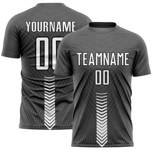 Maillot de football imprimé par sublimation, personnalisable avec le nom de l'équipe, séchage rapide, manches courtes, col rond, pour hommes, OEM/ODM disponible - Product Image 3