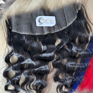 Extensiones de Cabello Humano Vietnamita Natural Ondulado Negro de Sun Hair Company, Pelucas de Cabello Virgen con Encaje Frontal HD y Nudos Individuales - Product Image 1