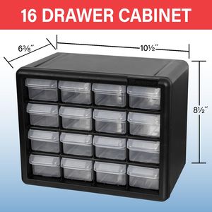 Armadio di Stoccaggio in Plastica a 16 Cassetti per Organizzazione Garage, Organizzatore per Trucchi, Contenitore per Mattoncini, Organizzazione Attrezzi per Insegnanti - Product Image 3