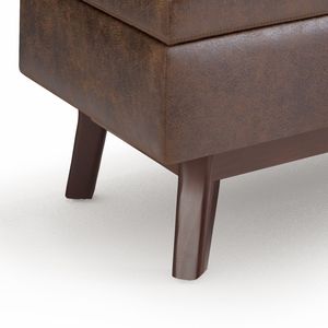 Owen Distressed Chestnut Brown Rectangular Storage Ottoman <b>Small</b> <b>Stool</b> & Ottoman - Product Image 4