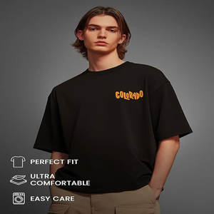 T-shirt unisexe surdimensionné personnalisé en jersey 100 % coton doux et respirant avec logo sérigraphié et brodé - Product Image 3